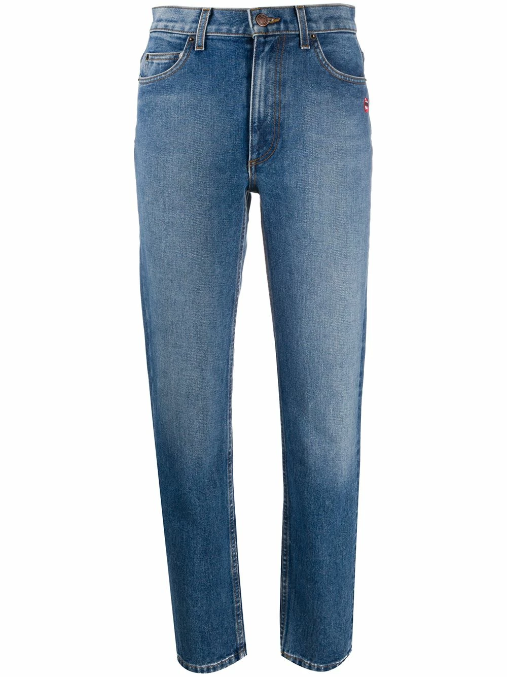 Acheter 🎁 Marc Jacobs Jean droit à détail de patch 👖 jeans droits femme 🤩 1 Marc Jacobs jean droit à détail de patch
