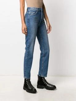 Acheter 🎁 Marc Jacobs Jean droit à détail de patch 👖 jeans droits femme 🤩 7 Marc Jacobs jean droit à détail de patch