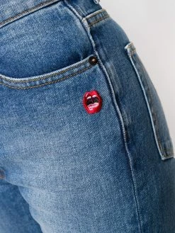 Acheter 🎁 Marc Jacobs Jean droit à détail de patch 👖 jeans droits femme 🤩 9 Marc Jacobs jean droit à détail de patch