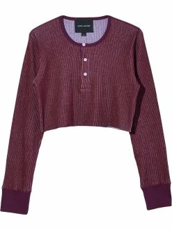 Marc Jacobs haut crop nervuré à col tunisien