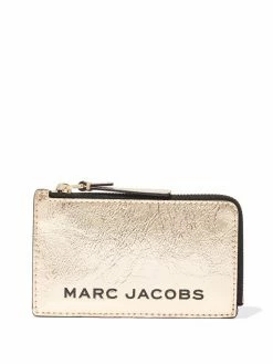 Marc Jacobs petit portefeuille The Metallic Bold zippé