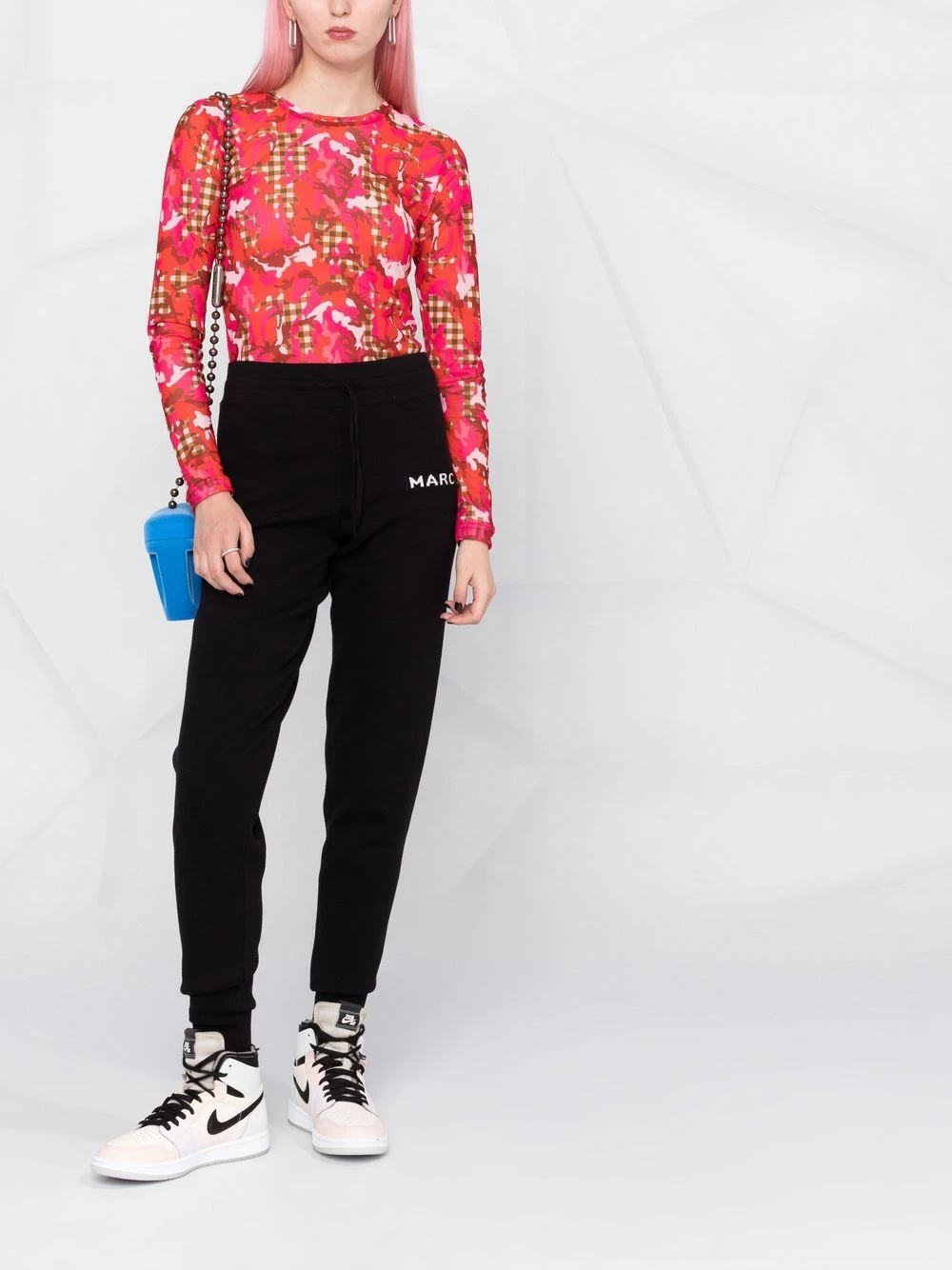 Nouveau 🛒 Marc Jacobs Pantalon de jogging slim à logo imprimé pantalons de survêtement femme 🌟 2 Marc Jacobs pantalon de jogging slim à logo imprimé