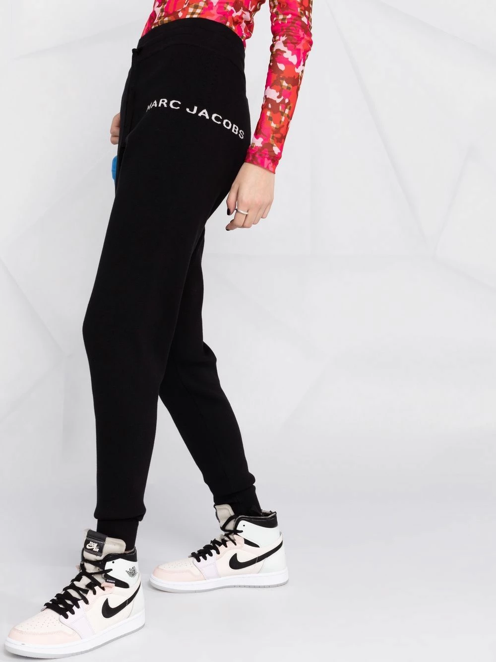 Nouveau 🛒 Marc Jacobs Pantalon de jogging slim à logo imprimé pantalons de survêtement femme 🌟 3 Marc Jacobs pantalon de jogging slim à logo imprimé